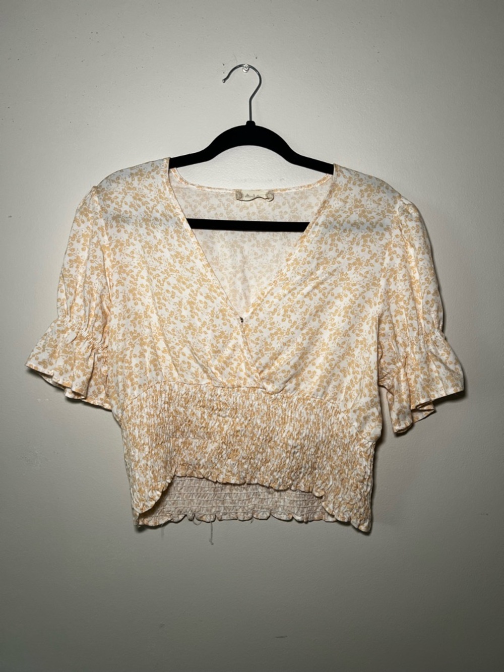 Altar'd State Cream and Yellow Floral Top